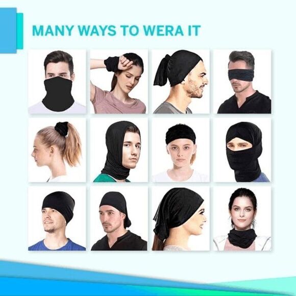 Cooling Sun Protectant Lightweight Breathable Unisex Neck Gaiter Mask Scarf - Picture 4 of 10